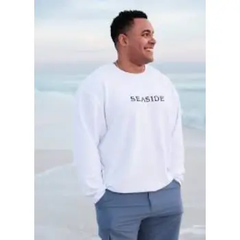 White Seaside Corded Embroidered Sweatshirt